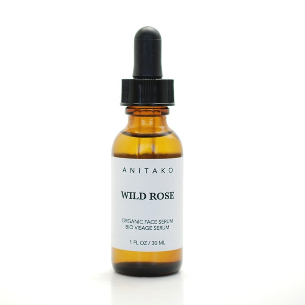 WILD ROSE - Organic Face Serum, Natural Facial Oil, Bulgarian Rose Otto and Rosehip Oil, Vegan