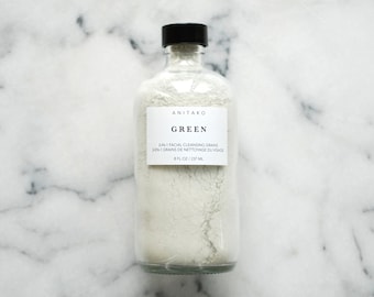 G R E E N - Facial Cleansing Grains, Soap Free Mild Cleanser, Gentle Exfoliating, Detox Mask