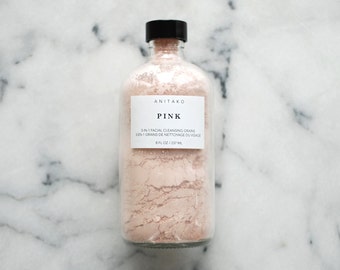 P I N K - Facial Cleansing Grains, Soap Free Mild Cleanser, Gentle Exfoliating, Detox Mask