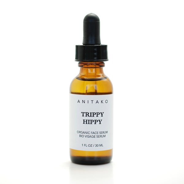 TRIPPY HIPPY - Organic Face Serum, Natural Facial Oil, Patchouli, Rosemary and Clary Sage Oil, Vegan