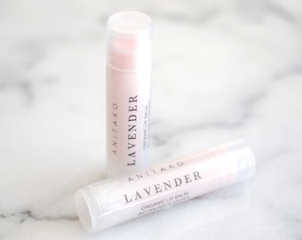 L A V E N D E R Lip Balm Duo - Soothing Lavender Oil Scented, Organic Lip Balm, Natural Lip Balm