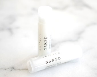 N A K E D Lip Balm Duo - Fragrance Free, Unscented, Organic Lip Balm, Natural Lip Balm