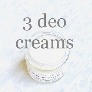 3 x Organic Deodorant Cream - Natural Deodorant, Aluminum Free, Mix and Match, You Choose the Scent