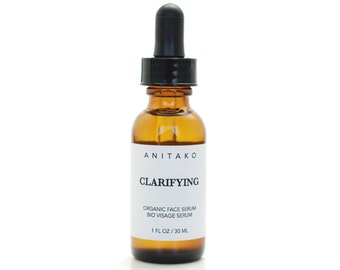 CLARIFYING - Organic Face Serum, Natural Facial Oil,  Juniper Berry, Lavender, Tea Tree and Sea Buckthorn Oil, Vegan