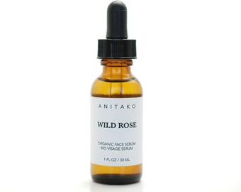 WILD ROSE - Organic Face Serum, Natural Facial Oil, Bulgarian Rose Otto and Rosehip Oil, Vegan