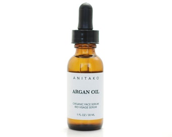 ARGAN OIL - Organic Face Serum, Natural Face Oil, Morocco Argan Oil and Sea Buckthorn Oil, Vegan, for Sensitive Skin, Unscented