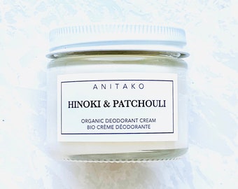 HINOKI + PATCHOULI - Organic Deodorant Cream, Natural Deodorant, Deodorizing Essential Oil Blend, Aluminum Free