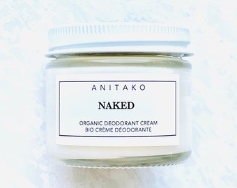 NAKED - Crema desodorante orgánica, desodorante natural, sin perfume, sin aluminio, 100 % natural
