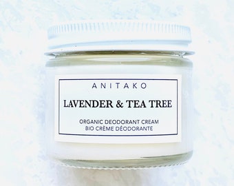 LAVENDEL + TEATREE - Biologische deodorantcrème, natuurlijke deodorant, geurverdrijvende etherische oliemix, aluminiumvrij