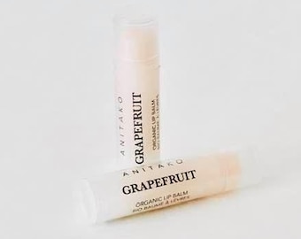 G R A P E F R U I T Lip Balm Duo - Pink Grapefruit Oil Scented, Organic Lip Balm, Natural Lip Balm