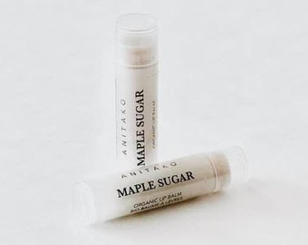 MAPLE SUGAR Lip Balm Duo - Canadian Maple Syrup and Premium Lip Flavour Oil Added, Organic Lip Balm, Natural Lip Balm