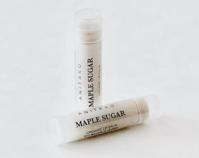 MAPLE SUGAR Lip Balm Duo - Canadian Maple Syrup and Premium Lip Flavour Oil Added, Organic Lip Balm, Natural Lip Balm