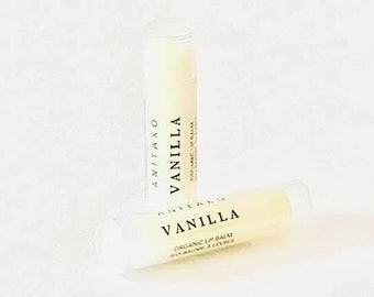 V A N I L L A Lip Balm Duo - Sweet Vanilla Extract Scented, Organic Lip Balm, Natural Lip Balm