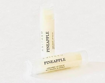 P I N E A P P L E Lip Balm Duo - Tropical Pineapple Fragrance Scented, Organic Lip Balm, Natural Lip Balm