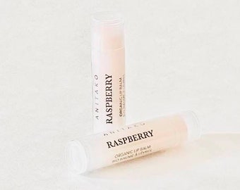 R A S P B E R R Y Lip Balm Duo - Juicy Raspberry Oil Scented, Organic Lip Balm, Natural Lip Balm