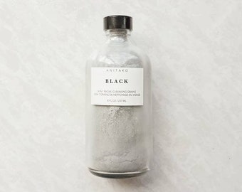 B L A C K - Facial Cleansing Grains, Soap Free Mild Cleanser, Gentle Exfoliating, Detox Mask