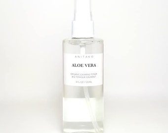 ALOE VERA - Organic Calming Toner, Fragrance Free, Aloe Vera Juice, Facial Toner, Vegan Toner