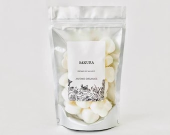 SAKURA - Perfumed Soy Wax Melt, Scented Soy Wax Tart, 100% Vegan and Natural Home Fragrance