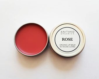 R O S E - Bulgarian Rose Otto Scented, Organic Lip Balm, Natural Lip Balm