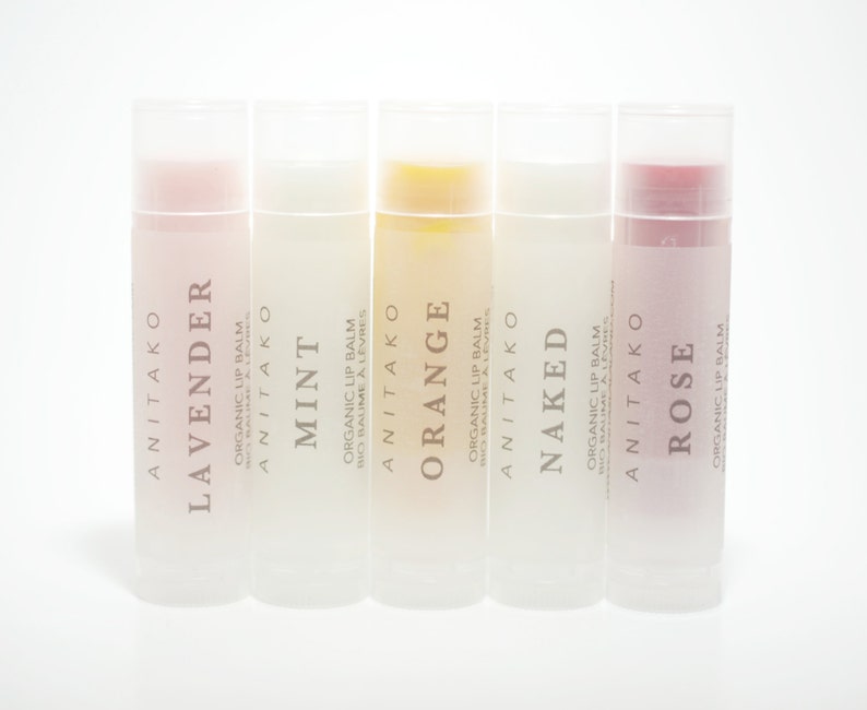 5 x Organic Lip Balm Mix and Match, You Choose the Scent image 1