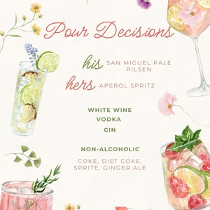 Bar Menu Template, Weddings