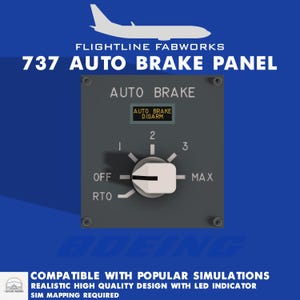 B737 Auto Brake Panel for Flight Sim | MSFS 2020 Cockpit Part | Plug & Play USB Controller | Realistic Home Cockpit - Sim Gear