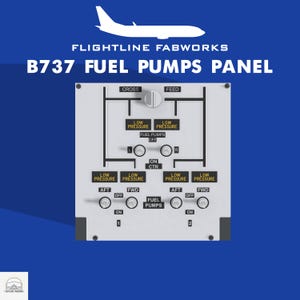 B737 Fuel Pumps Panel for Flight Sim | Realistic Overhead Cockpit Part for PMDG 737 | USB Controller | Pro-Series Sim Hardware