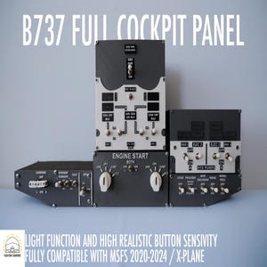 B737 Mini Overhead Panel Set for Flight Simulator, Boeing 737 Home Cockpit, MSFS & X-Plane, PMDG, Full Cockpit Hardware