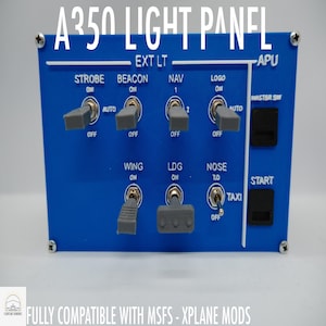 A350 Light Panel for Flight Simulator, Airbus A350 Home Cockpit, MSFS & X-Plane Switch Box, P3D, Flight Sim Gear, Overhead Panel