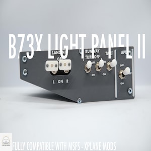 B737 Landing Light Panel for Flight Simulator, Boeing 737 Home Cockpit, MSFS & X-Plane Switch Box, PMDG, Flight Sim Gear