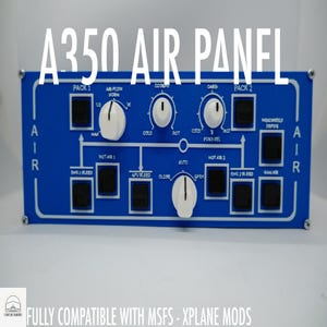 A350 Air Panel for Flight Simulator, Airbus A350 Home Cockpit, MSFS & X-Plane Switch Box, P3D, Flight Sim Gear, Overhead