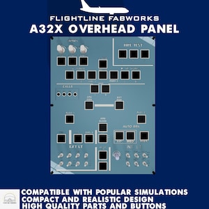 A320 Mini Overhead Panel | Realistic Flight Simulator Cockpit Controller | Airbus Home Sim Hardware | Custom Built PC Pilot Gift