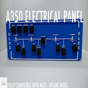 A350 Electrical Panel for Flight Simulator, Airbus A350 Home Cockpit, MSFS & X-Plane Switch Box, P3D, Flight Sim Gear, Overhead