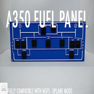 A350 Fuel Panel for Flight Simulator, Airbus A350 Home Cockpit, MSFS & X-Plane Switch Box, P3D, Flight Sim Gear, Overhead Panel