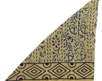 Hand Block Gedruckt Baumwolle Bandana: Boho Halstuch, Bio-Farben