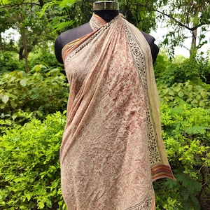 Sarong mit Handblockdruck: Indischer Strandschal - 44x72