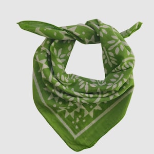 Bandana Schal aus Baumwolle mit Handblockdruck: Boho Halstuch