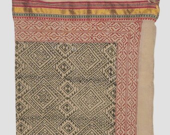 Hand Block Printed Cotton Sarong: Beach Wrap, Scarf, Shawl
