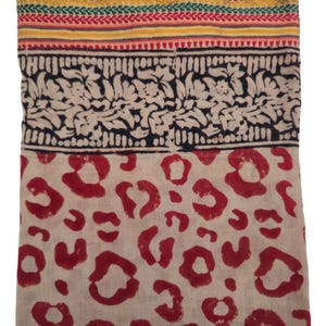 Hand Block Printed Cotton Sarong: Indian Beach Wrap Shawl