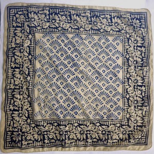 Hand Block Printed Organic Cotton Bandana Scarf: Paisley Design