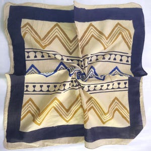 Hand Block Print Cotton Bandana: Bohemian Neckerchief, Organic Dyes