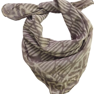 Hand Block Print Cotton Bandana Scarf: Paisley Design, Natural Dyes
