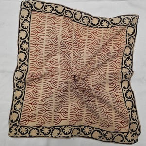 Block Print Bandana Scarf: Organic Cotton Bohemian Neck Scarf