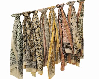 Hand Block Print Cotton Sarong, Boho Beach Wrap