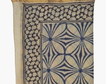 Hand Block Printed Cotton Sarong: Beach Wrap, Scarf, Shawl