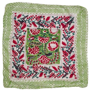 Floral Bio-Baumwolle Bandana Schal: Hand Block Print Kopftuch