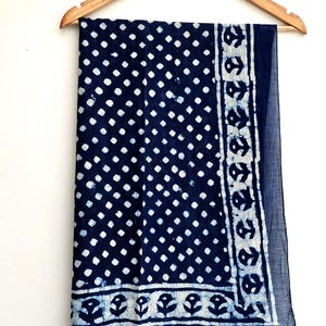 Indigo Blue Sarong Hand Block Print Beach Coverup Beach wrap Soft organic cotton Pareo Beach dress Beach outfit Beach Wear Indian Sarong