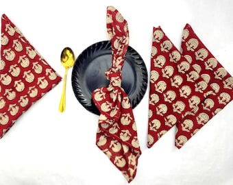 Wholesale Hand Block Print Cotton Napkins, Bulk Cotton Cloth Napkins, Reusable Dinner Napkins, Wedding Table Decor, Restaurant Napkins