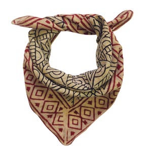 Hand Block Gedruckt Baumwolle Bandana: Boho Halstuch, Bio-Farben