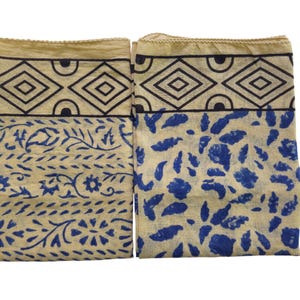 Hand Block Printed Cotton Bandana Set: Organic Natural Dyes